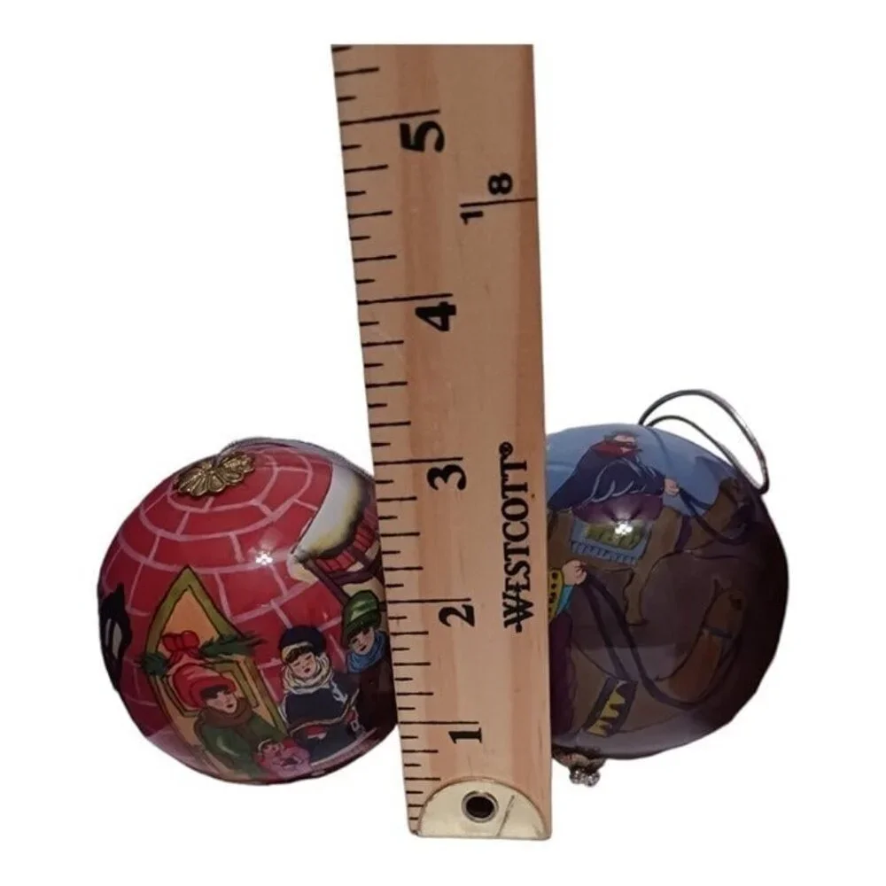 Libien set of 2 ball ornaments colorful